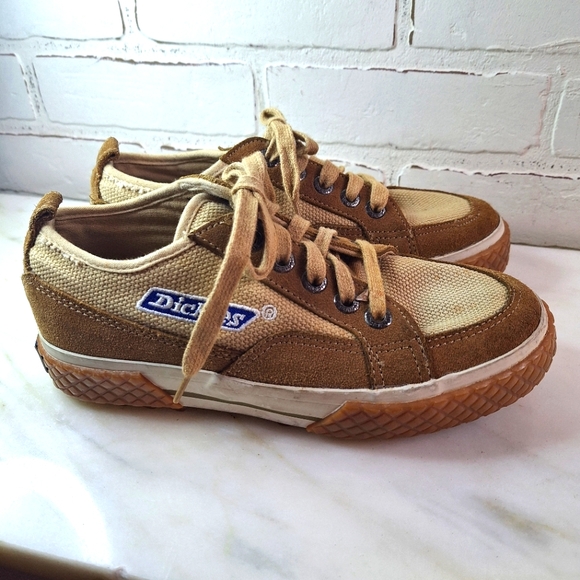 Vtg 90s Dickies Shoes Suede And Canvas Sz 5 - Picture 1 of 7